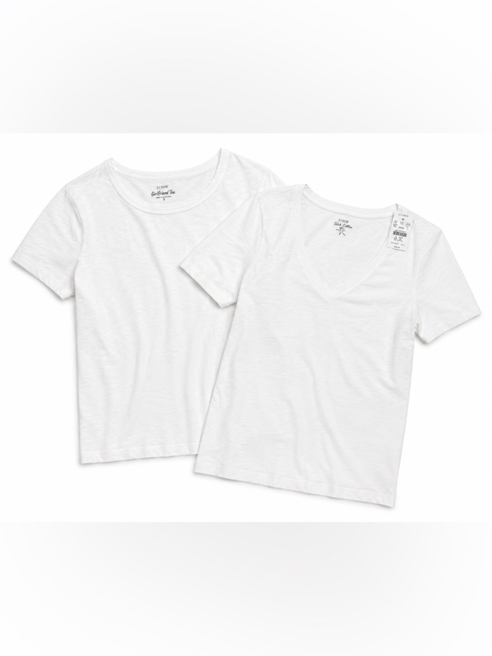 New! J. Crew' Slub Cotton Girlfriend tees.  T-Shirt Crew & V Neck